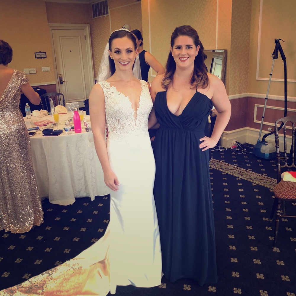 Bill Levkoff 1405 Navy Bridesmaid Dress